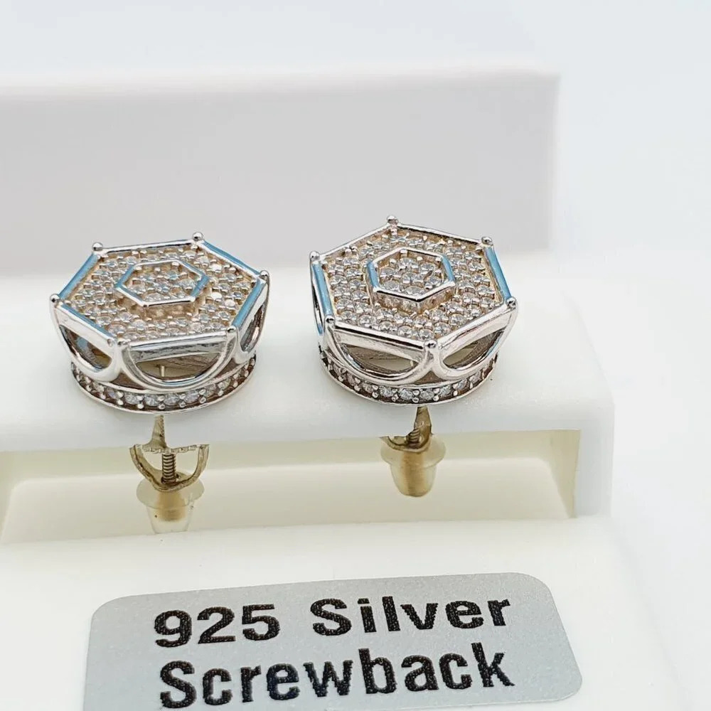 "925 Sterling Silver Cubic Zirconia Earrings,U19254840 - Picture 4 of 11